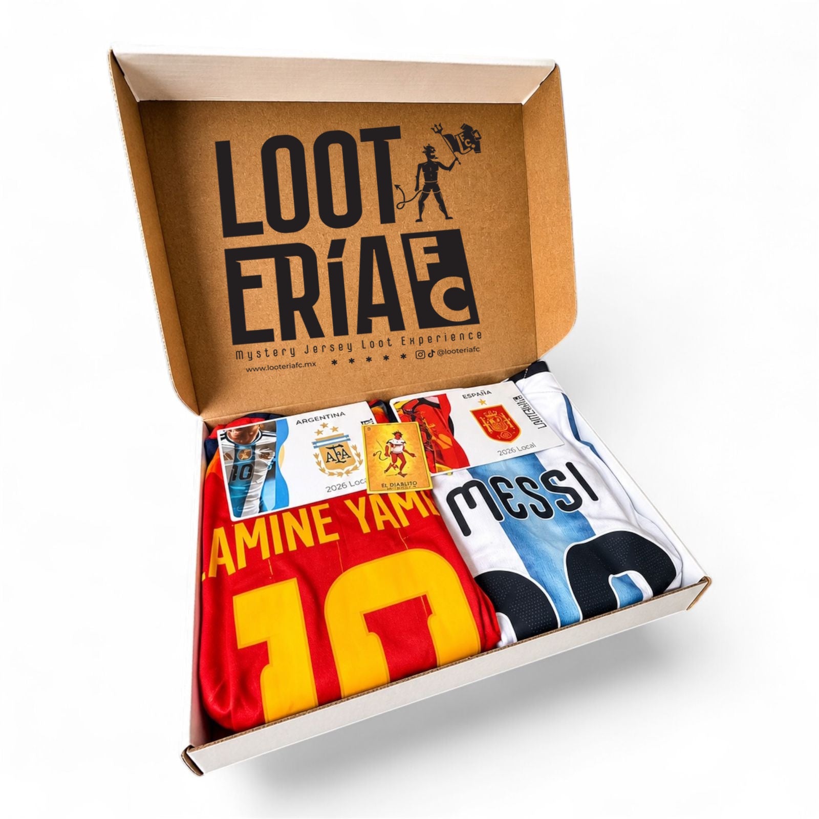 KIDS Caja de Looteria Mundialista - Jersey Sorpresa Temporada Actual (Con Short, Nombre y Numero)
