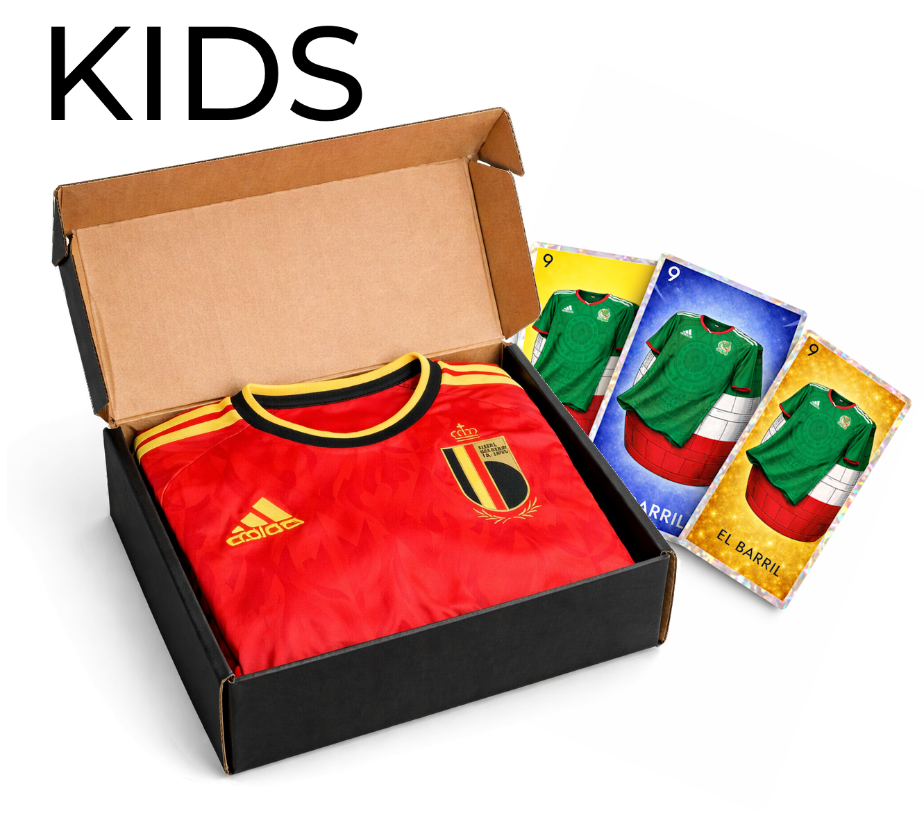 KIDS Caja de Looteria Mundialista - Jersey Sorpresa Temporada Actual (Con Nombre y Numero)